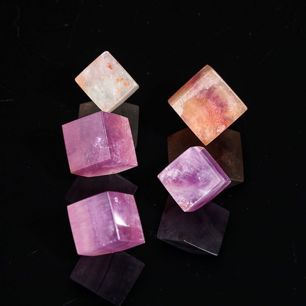 Rainbow Fluorite Cube Decor