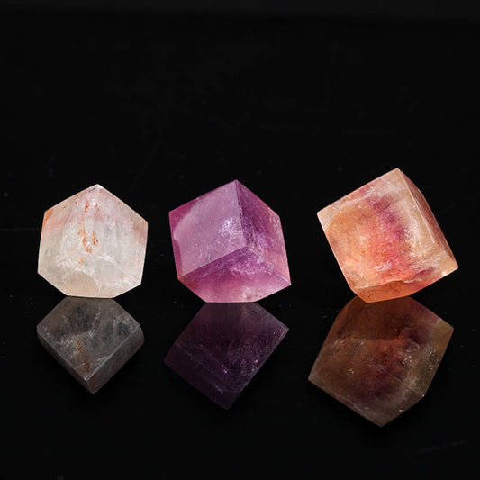 Rainbow Fluorite Cube Decor